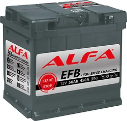Автомобильный аккумулятор ALFA EFB 50 R (50Ah)