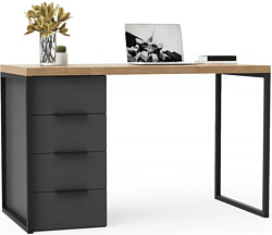 Стол для работы Crafto Кихот Лофт 02 120x60x75 (графит/золотистый дуб)