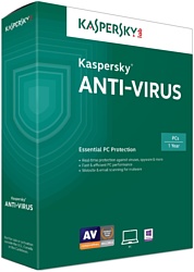 Kaspersky Anti-Virus (2 ПК, 1 год, продление, карта)