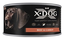 X-DOG (0.16 кг) 1 шт. Говядина с морковью консервы