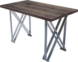 Кухонный стол Buro7 Призма 120 (классика, дуб мореный/серебро)