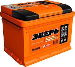 Автомобильный аккумулятор Зверь Ca/Ca ZVK 55-З-R (55Ah)