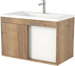 Тумба под умывальник Дабер 014 Тобага/Эридан 80 Т14.8Т.0.21 (дуб галифакс/белый)
