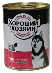 Хороший Хозяин Консервы для собак - Заливное с Языком (0.34 кг) 2 шт.