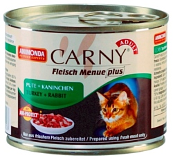 Animonda Carny Fleisch Menue plus Adult для кошек с индейкой и кроликом (0.2 кг) 1 шт.