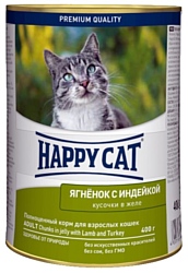 Happy Cat (0.4 кг) 1 шт. Консервы Ягненок с Индейкой