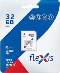 Карта памяти Flexis microSDHC 32GB Class 10 U1 FMSD032GU1