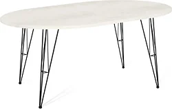 Кухонный стол Sheffilton SHT-TU10/120-80 МДФ овальный (черный муар/бетон крем) Кухонный стол Sheffilton SHT-TU10/120-80 МДФ овальный (черный муар/бетон крем)