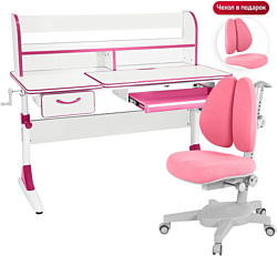 Anatomica Study-120 Lux + надстройка + органайзер + ящик с розовым креслом Armata Duos (белый/розовый)