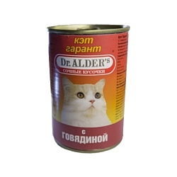 Dr. Alder (0.4 кг) 24 шт. КЭТ ГАРАНТ мясо кусочки в желе Для домашних кошек