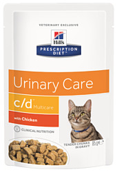 Hill's (0.085 кг) 1 шт. Prescription Diet C/D Multicare Feline with Chicken wet