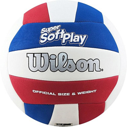 Wilson Super Soft Play Volleyball (5 размер, красный/белый/синий)