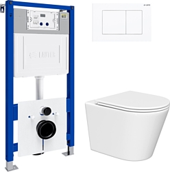 Унитаз Lauter Longer 2110822 с кнопкой 219702J (прямоугольная, белый)