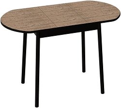 Кухонный стол ВВР Кэлли-2 раздвижной (дуб кера/черный, пластик)