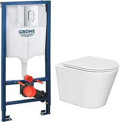 Унитаз Lauter Longer 2110822 + GROHE Rapid SL 39504000 с кнопкой (круглая, хром) Унитаз Lauter Longer 2110822 + GROHE Rapid SL 39504000 с кнопкой (круглая, хром)