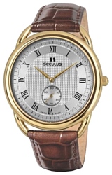 Seculus 4483.2.1069 pvd-y white dial brown leather