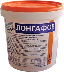 Дезинфицирующее средство Маркопул Кемиклс Лонгафор таблетки по 200 г 1 кг
