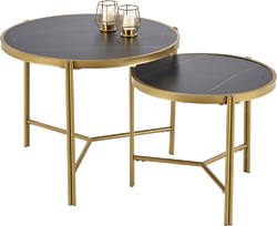 Halmar Fatima 2 стола (черный мрамор/золотой)