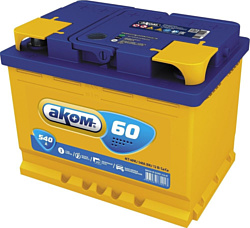 Автомобильный аккумулятор AKOM 6CТ-60 L+ (60Ah)