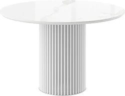 Кухонный стол Мамадома Askar round-116 d116 (patagonia bianco gloss premium cer/белый)