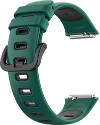 Ремешок Rumi силиконовый для Huawei Band 7 (зеленый/черный)