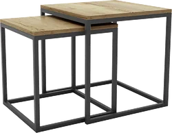 Журнальный столик Hype Mebel Дуэт 40x50-100 (черный/дуб галифакс натуральный)