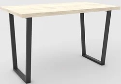 Кухонный стол Hype Mebel Трапеция раздвижной 125x75 (черный/древесина белая)