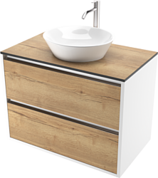 Тумба под умывальник ЗОВ Парма 80 P80LWP0MHMC1A-KP13H (белый/галифакс)