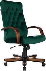 Кресло Бюрократ T-9928WALNUT Fabric (зеленый Italia Green/дерево)