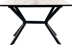 Кухонный стол ВВР Миллер (бискайская сосна/черный №3, пластик 120-160/80)