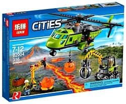 Lepin Cities 02004 Грузовой вертолет исследователей вулкана аналог Lego 60123