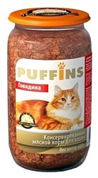 Puffins (0.65 кг) 8 шт. Консервы для кошек Говядина
