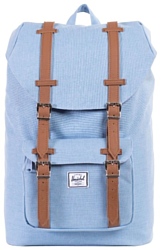 Herschel Little America Mid-Volume 17 light blue (chambray crosshatch/tan synthetic leather)