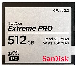 Карта памяти SanDisk Extreme PRO CFast 2.0 525MB/s 512GB Карта памяти SanDisk Extreme PRO CFast 2.0 525MB/s 512GB