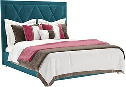 Кровать Мебель-АРС Треви 140 (бархат сине-зеленый Star Velvet 43 Black Green)