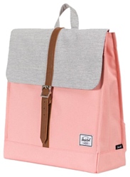 Herschel City Mid-Volume 14 pink/grey (peach/light grey crosshatch/tan synthetic leather)