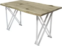 Кухонный стол Buro7 Призма 150 (с обзолом и сучками, дуб беленый/белый) Кухонный стол Buro7 Призма 150 (с обзолом и сучками, дуб беленый/белый)