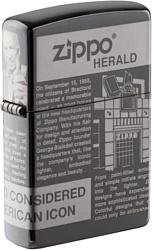 Zippo Black Ice Zippo Newsprint Design 49049