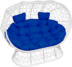 M-Group Лежебока 11190110 (на подставке с белым ротангом/синяя подушка)