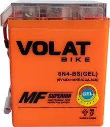 Аккумулятор для мотоцикла VOLAT 6N4-BS(GEL) L+ (4Ah)