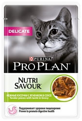 Корм для кошек Purina Pro Plan (0.085 кг) 1 шт. NutriSavour Delicate feline with Lamb in gravy