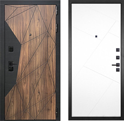 Двери Гранит Континент 029 205x86 (коричневый/белый, правый)