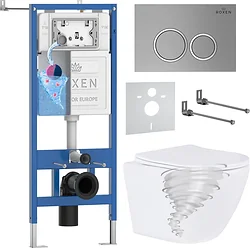Унитаз Roxen Antares Tornado Long в комплекте с инсталляцией StounFix Dual Fresh 6 в 1 868427 (кнопка: хром матовый матовая) Унитаз Roxen Antares Tornado Long в комплекте с инсталляцией StounFix Dual Fresh 6 в 1 868427 (кнопка: хром матовый матовая)
