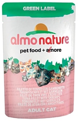Almo Nature Green Label Adult Cat Tuna Fillet with Shrimps (0.055 кг) 1 шт.