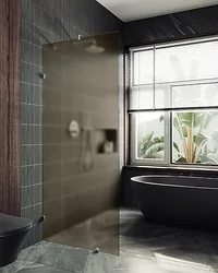 Душевая перегородка MaybahGlass 79x195 MGD-265-4 (бронзовое матовое стекло/хром глянцевый)