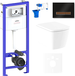 Унитаз Lavinia Boho Relfix Aveo Rimless 7 в 1 75110263 (черный/темное дерево стекло)