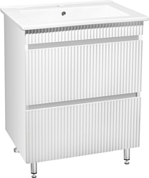 Тумба под умывальник Runo  Runo Модена 75 + Оскар 75 (напольная, белый)