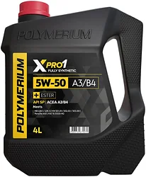 Моторное масло Polymerium XPRO1 5W-50 A3/B4 4л Моторное масло Polymerium XPRO1 5W-50 A3/B4 4л
