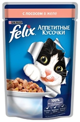 Felix (0.085 кг) 1 шт. Аппетитные кусочки с Лососем в желе