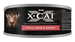 X-CAT (0.08 кг) 1 шт. Tuna, Crab & Papaya
